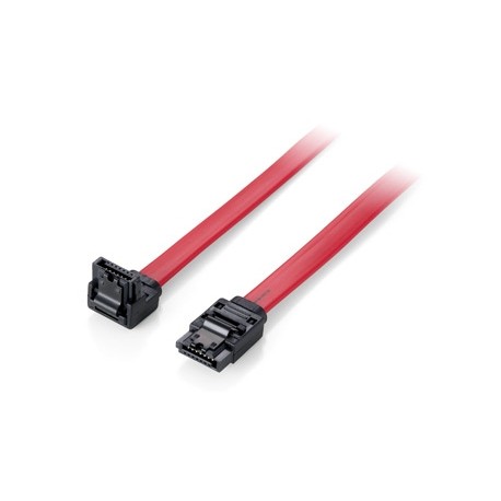 Equip Flachkabel SATA 6Gbps 0.50m m. Metallclip gewinkelt