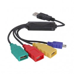 USB-HUB4-Port Kabel USB2.0, 3xA-Buchse, 1xmini-B-Ste