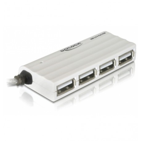 USB-HUB4-Port USB2.0, slim, silber extern