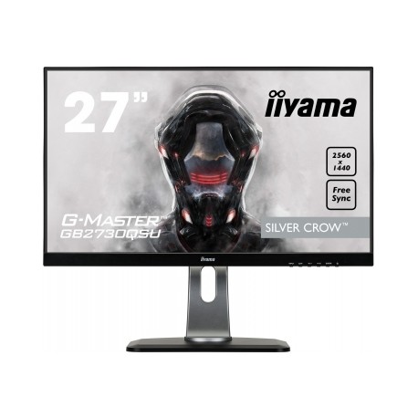 Moniteur Iiyama 27i LCD. G-Master Silver Crow. 2560 x 1440 WQHD TN LED. FreeSync. USB-Hub (2xOut).