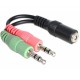 Adapter Kabel Klinke 3,5mm 4pin Bu - 2x 3,5mm Klinke St