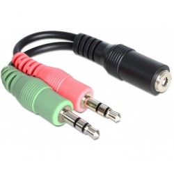 Adapter Kabel Klinke 3,5mm 4pin Bu - 2x 3,5mm Klinke St