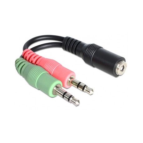 Adapter Kabel Klinke 3,5mm 4pin Bu - 2x 3,5mm Klinke St