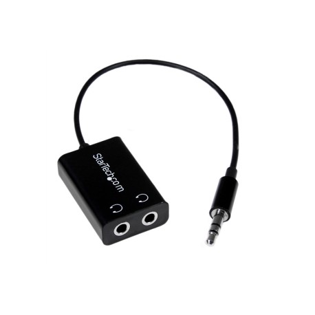 Black Stereo Splitter Adapter 3.5mm Male to 2x 3.5mm Femal