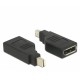 Delock Displayport Adaptermini DP - DP St/Bu 4K 90o sw