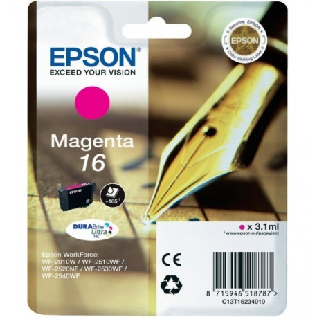 Epson 16 cartouche encre Magenta capacité standard 3.1ml 165 pages RF-AM blister - Epson