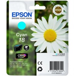 Epson 18 cartouche dencre cyan capacité standard 3.3ml 180 pages blister sans alarme - Epson