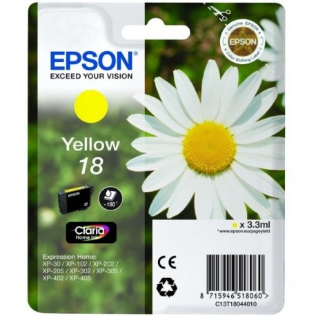 Epson 18 cartouche dencre jaune capacité standard 3.3ml 180 pages RF-AM blister - Epson
