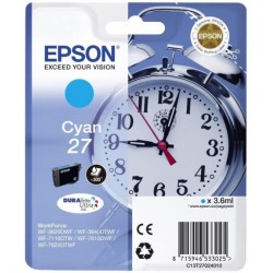 Epson 27 cartouche d encre cyan capacité standard 3.6ml 350 pages blister sans alarme - DURABrite ultra encre - Epson