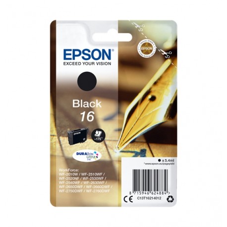 Epson 16 cartouche encre noir capacité standard 5.4ml 175 pages RF-AM blister - Epson