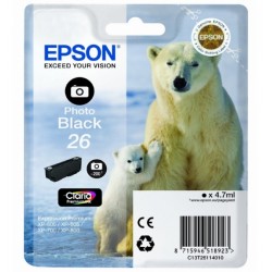 Epson 26 cartouche d encre photo noir capacité standard 4.7ml 200 photos blister sans alarme - Epson