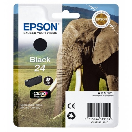 Epson 24 cartouche encre noir capacité standard 5.1ml 240 pages RF-AM blister - Epson
