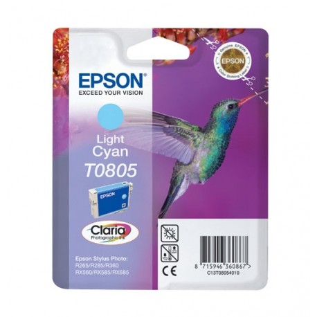 Epson T0805 inktcartridge licht Cyan standard capacity 7.4ml 350 pages Blister - Epson