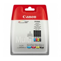 Canon CLI-551 C/M/Y/BK Multi Pack SEC Value Pck(Cyan Magnt Yllow Blck) - Canon