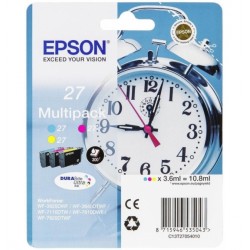 Epson 27 cartouche d encre cyan, Magenta et jaune capacité standard 3x3.6ml 3x350 pages combopack sans alarme -