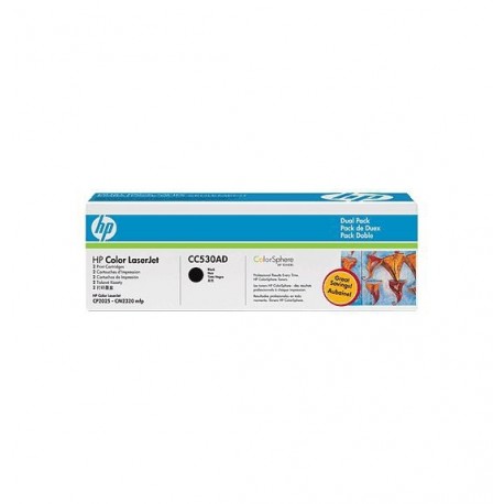 HP CC530AD 304A Black Toner Cartridge Dual Pack - HP