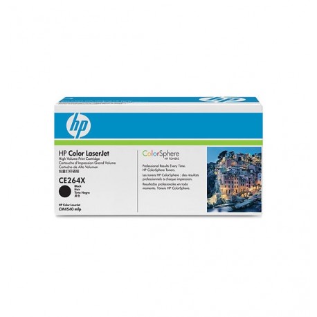 HP CE264X 646X Black High Yield Toner Cartridge for Color LaserJet CM4540 mfp - HP
