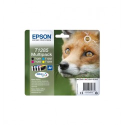 Epson T1285 cartouche dencre noir et tricolore capacité standard 5.9ml and 3 x 3.5ml 4-pack blister sans alarme - Epson