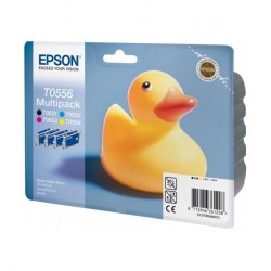 Epson T0556 inktcartridge Black and 3 Colors standard capacity Black and kleur: 8ml Black and kleur: 290 Pages 4-pack blister