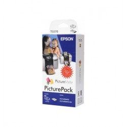 Epson T557 fotocartridge Black and 5 Colors standard capacity 50ml with glossy foto papier 135 bladen - Epson