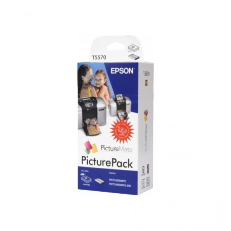Epson T557 fotocartridge Black and 5 Colors standard capacity 50ml with glossy foto papier 135 bladen - Epson