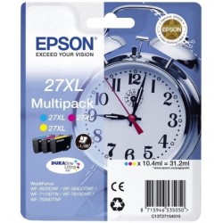Epson 27XL cartouche d encre cyan, Magenta et jaune haute capacité 3x10.4ml 3 x 1.100 pages combopack sans alarme - DURABrite