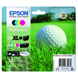 Epson 34XL Mpack Ink (XL BK&Std CMY) - Epson