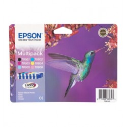 Epson T0807 inktcartridge Black and 5 Colors standard capacity black and colour: 7.4ml 6-pack blister - Epson