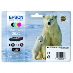 Epson 26XL inktcartridge Black and 3 Colors high capacity 41,3ml Blister - Epson