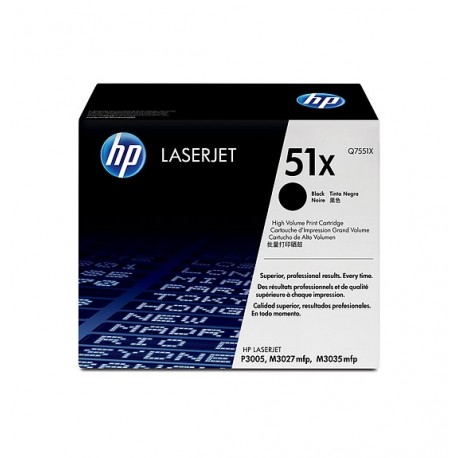 HP Q7551X 51X Black High Yield Toner Cartridge - HP