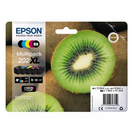 Epson Multipack 5-farbig 202XL Kiwi Clara Premium Ink - Epson