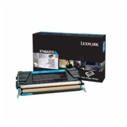 Lexmark X746, X748 cartouche de toner cyan capacité standard 7.000 pages pack de 1