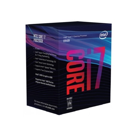 Processeur Intel s1151 8xxx - 6 Core i7 8700 - 12MB Cache - 3.2GHz / 4.6Ghz