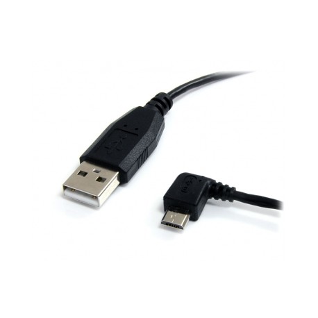 1 ft / 30cm Micro USB Cable - A to Left Angle Micro B - USB Type A - 90 Degree Micro-USB Type B (M) - Black - Startech