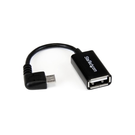 5in Right Angle Micro USB to USB OTG Host Adapter MF - Angled Micro
