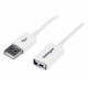 1m White USB 2.0 Extension Cable A to A - MF - Startech
