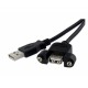 3 ft Panel Mount USB Cable A to A - F M - Startech