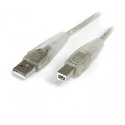 Transparent USB 2.0 cable - 4 pin USB Type A (M) - 4 pin USB Type B (M) - ( USB / Hi-Speed USB ) - 15 ft - Startech