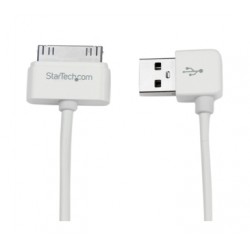 1m (3 ft) 30-pin Dock Connector to Right Angle USB Cable for iPhone / iPod / iPad with Stepped Connector - Startech