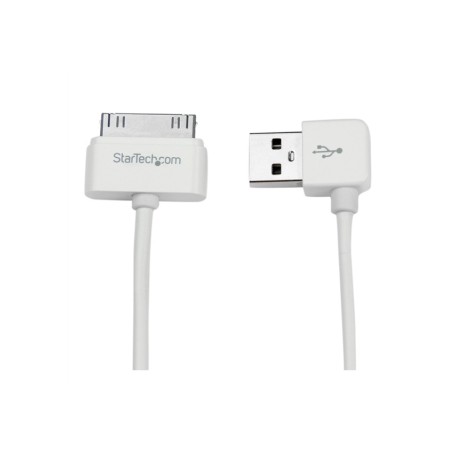 1m (3 ft) 30-pin Dock Connector to Right Angle USB Cable for iPhone / iPod / iPad with Stepped Connector - Startech