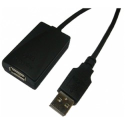 USB 2.0 REPEATER CABLE 5M - Black - Logilink