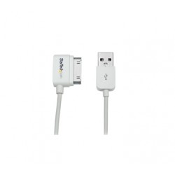0.5m (20in) Short USB Right Angle Cable for iPhone / iPod / iPad with Stepped Connector - Startech