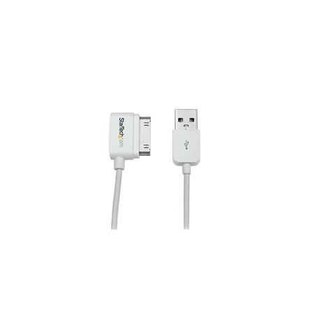 0.5m (20in) Short USB Right Angle Cable for iPhone / iPod / iPad with Stepped Connector - Startech