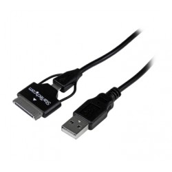 0.65m 2 ft Galaxy Tab Dock Connector or Micro USB to USB Combo Cable - Startech