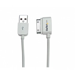 2m (6 ft) USB Left Angle Cable for iPhone / iPod / iPad with Stepped Connector - Startech