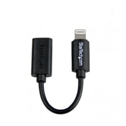 Black Micro USB to 8pin Lightning Connector Adapter for iPhone iPod iPad - Startech