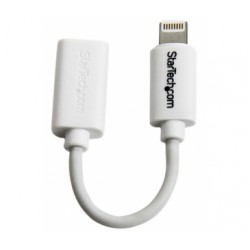White Micro USB to 8-pin Lightning Connector Adapter for iPhone / iPod / iPadLightning to Micro USB 2.0 Dongle - Startech