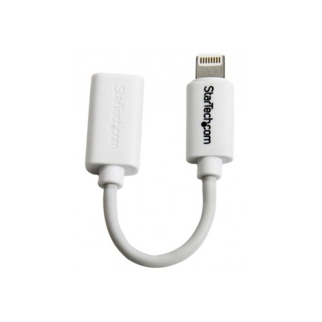 White Micro USB to 8-pin Lightning Connector Adapter for iPhone / iPod / iPadLightning to Micro USB 2.0 Dongle - Startech