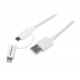 Apple Lightning or Micro USB to USB Cable - 1m (3ft) - White - Startech