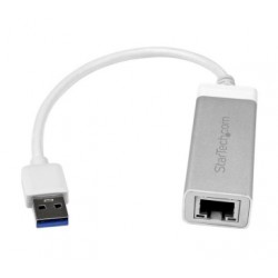 USB 3.0 to Gigabit Network Adapter - Silver - Sleek Aluminum Design for MacBook Chromebook